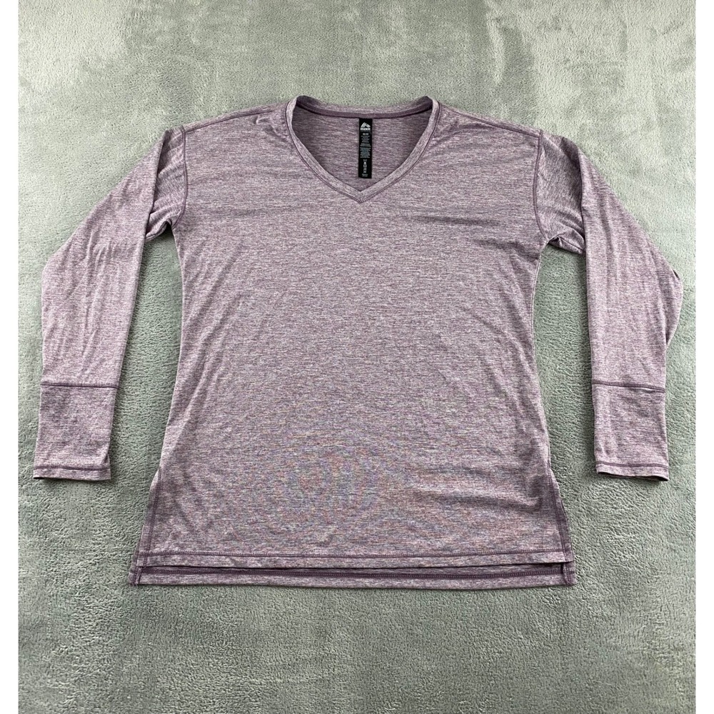 RBX‎ Live Life Active Womens Purple Space Dye V-Neck Long Sleeve Top Medium M